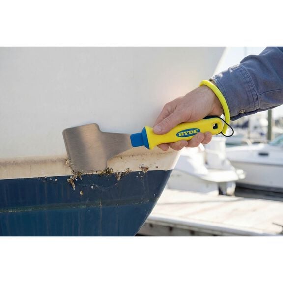 Marine Stainless Steel 4'' Stiff Hand Scraper with Landyard image number 1