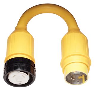 Marinco Shore Power Pigtail Adapter, 50 Amp 125V Male to 50 Amp 125/150V Female