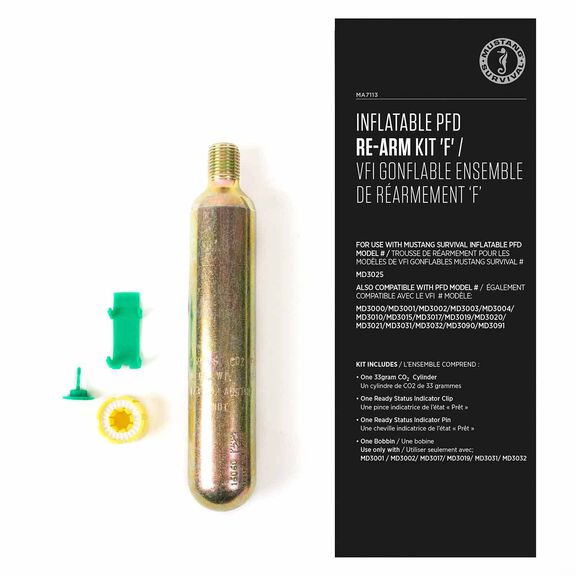 Inflatable Life Jacket Rearming Kit, Automatic/Manual, 33 g., Threaded image number 0