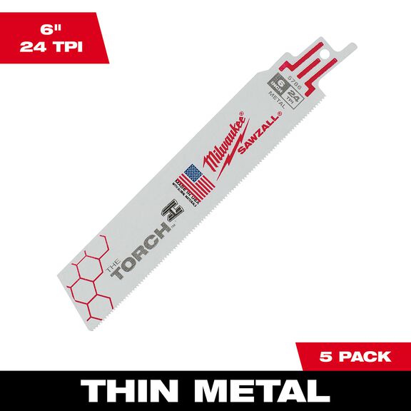 6" 24 TPI THE TORCH&trade; SAWZALL&reg; Blades, 5 Pack image number 0