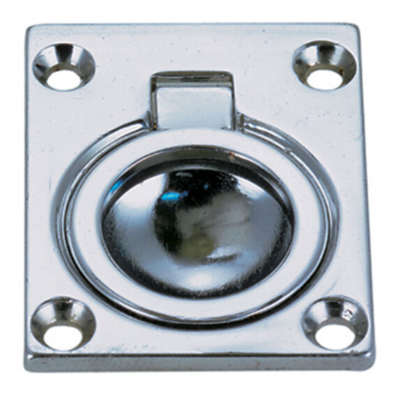 Square Flush Ring Pull - Chromed Zinc 1 3/4" x 1 3/8" image number 0
