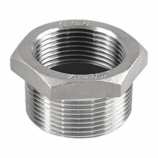 2" X 1-1/2"    MNPT x FNPT     316 Stainless Steel  Reducing Bushing