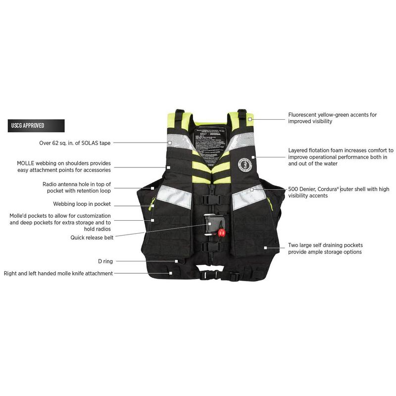 MUSTANG SURVIVAL Universal Swift Water Rescue Life Jacket West Marine