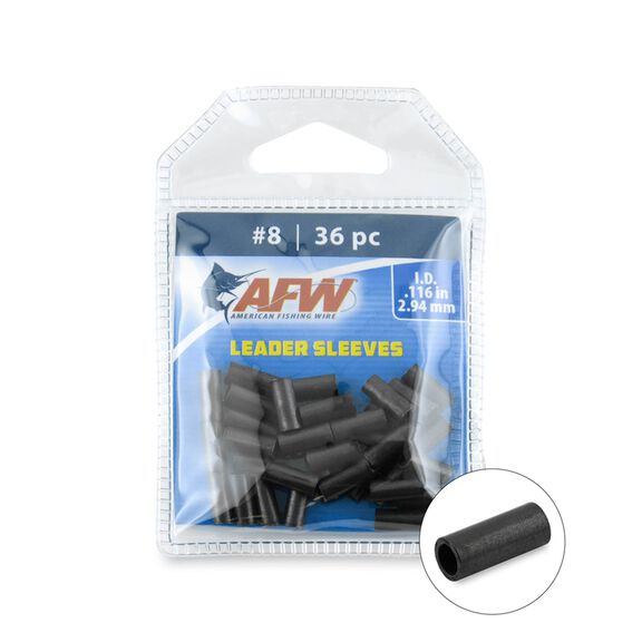 Single Barrel Sleeves, Size #8, .116 in / 2.94 mm ID, .400 in / 1.15 mm length, Black, 36-Pack image number 1