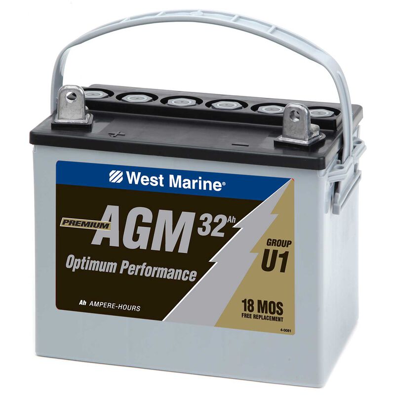 WEST MARINE Group U1 DualPurpose AGM Battery 32 Amp Hours West Marine