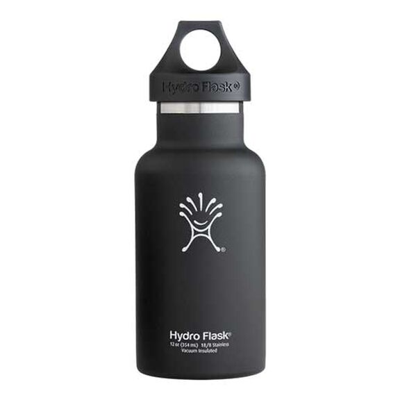 Hydro Flask 12oz Standard Mouth Water Bottle Black Stainless