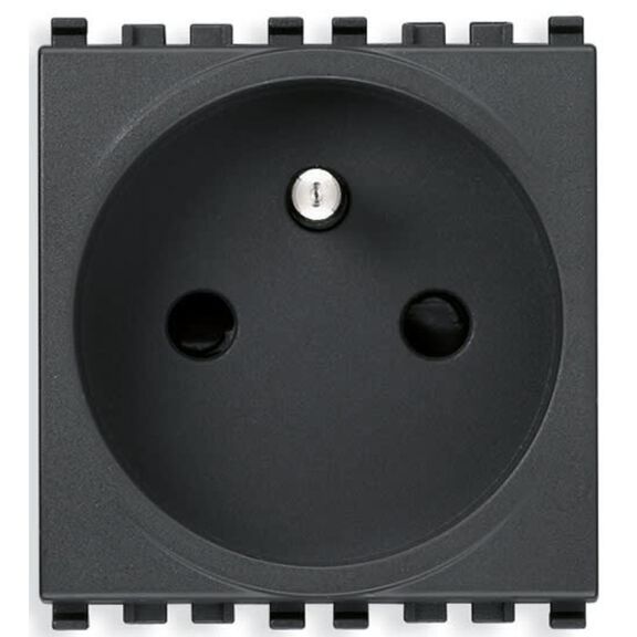 Vimar Eikon 2P+E 16A French SICURY Socket Outlet, Grey, 2-Module image number 0