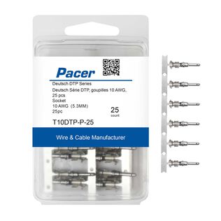DTP Deutsch Pin F/10 AWG Wire, Size 12 Contact, 25 Pack