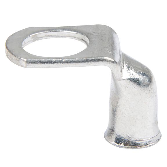 6 AWG 90 Degree Tinned Copper Lug, 3/8" Stud Size, 2-Pack image number 0
