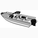 Styled-to-Fit Boat Cover for Aluminum V-Hull Fishing Boats with Walk-Thru Windshield image number 1