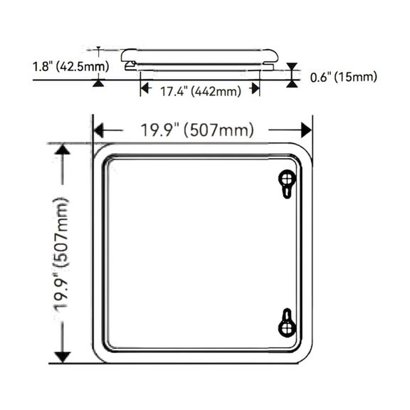 SEAFLO 01-Series 22.5" x 22.5" Black Aluminum Square Deck Hatch image number 1