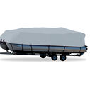Styled-to-Fit Boat Cover for Pontoon Boats with Bimini Top and Rails that Partially Enclose Deck Leaving 1'-3' of Open Deck Forward of the Front Gate image number 0