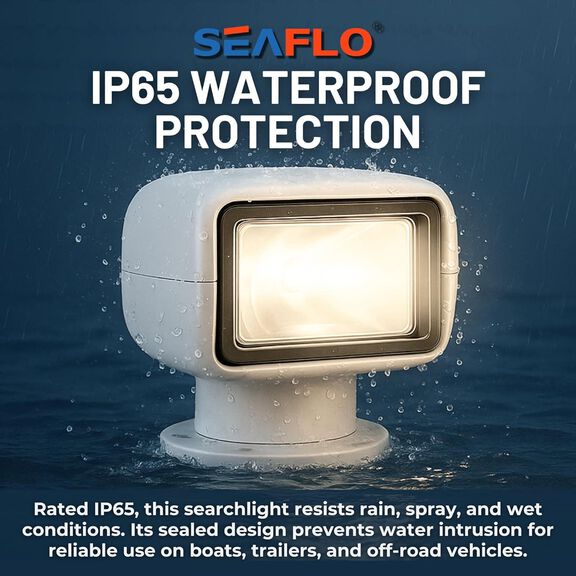SEAFLO 01 Series 50W Remote Control Halogen Boat Searchlight, White image number 8