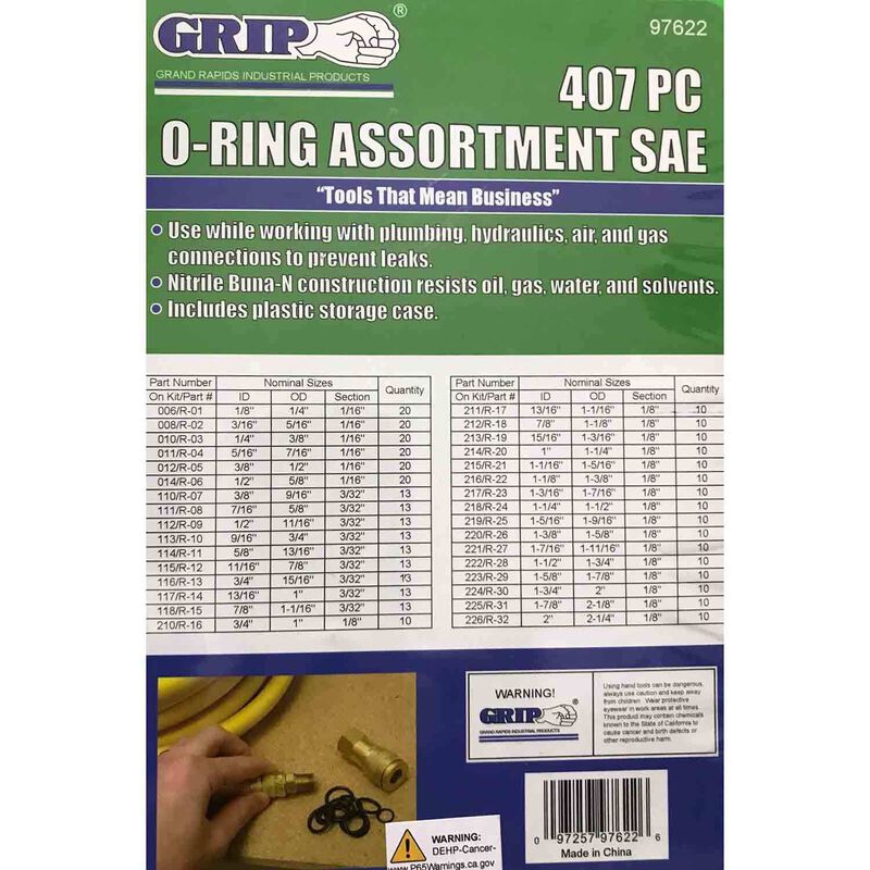 407 Piece O-Ring Set, Assorted Sizes image number null