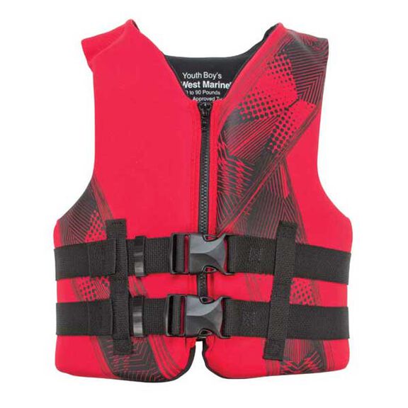 Kids' Neoprene Life Vest, Youth Neo PFD, Red image number 0