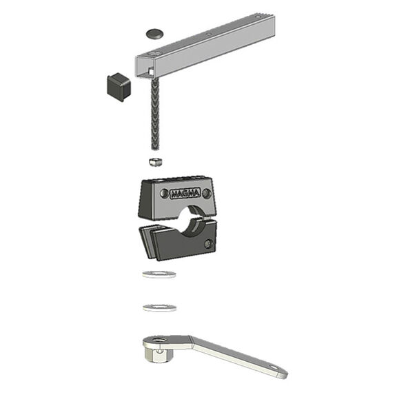 Dual Extended Horizontal Round Rail BBQ Mount, 1" image number 2