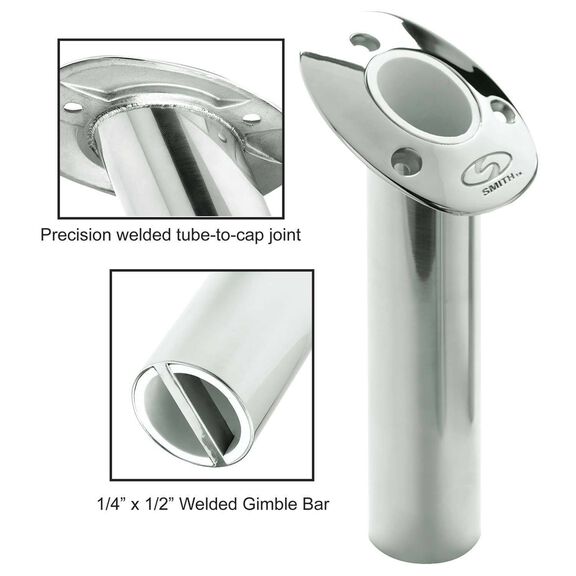 30&deg; Flush-Mount Stainless Steel Rod Holder image number 1
