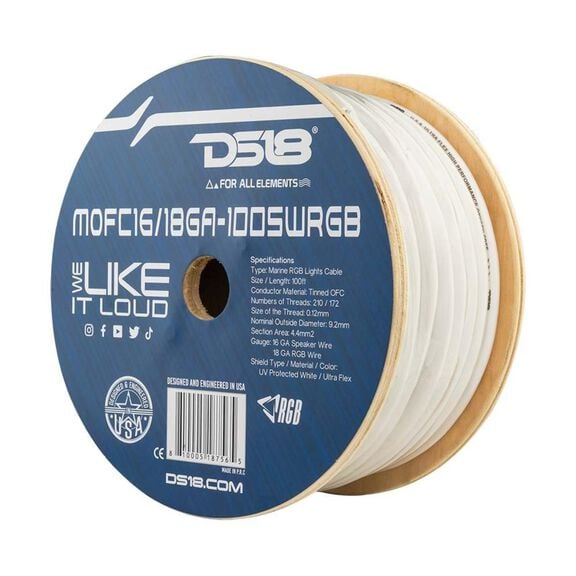 Marine Tinned OFC 18-GA RGB Wires with 16-GA Speaker Wires, 100 Feet image number 2