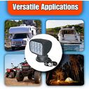 SEAFLO 360&deg; Rotating Remote Control LED Searchlight, 10-30V DC, 2700 Lumens, Wired Remote, Black image number 7