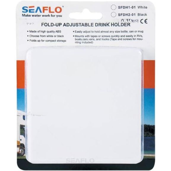 SEAFLO Fold-Up Adjustable Drink Holder, White image number 6
