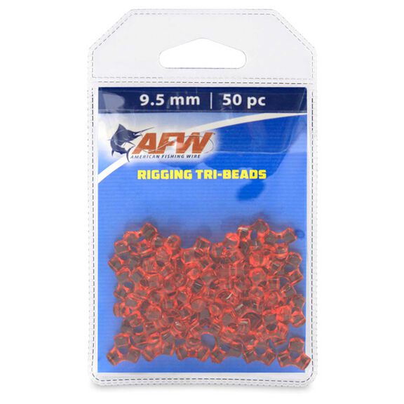 Rigging Tri-Bead, 9.5 x 9.5 mm / .374 x .374 in, 3.432 mm / .135 in I.D., Red, 50-Pack image number 1
