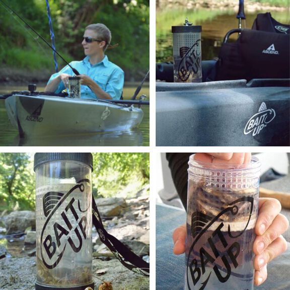Bait Up Live Bait Containerfor Fishing, Dual-Lid Design and Floating Basket Technology &ndash; Durable, Clear, Easy Access for Fishing Enthusiasts &ndash; Keep Bait Fresh and Accessible Clear 20oz image number 5
