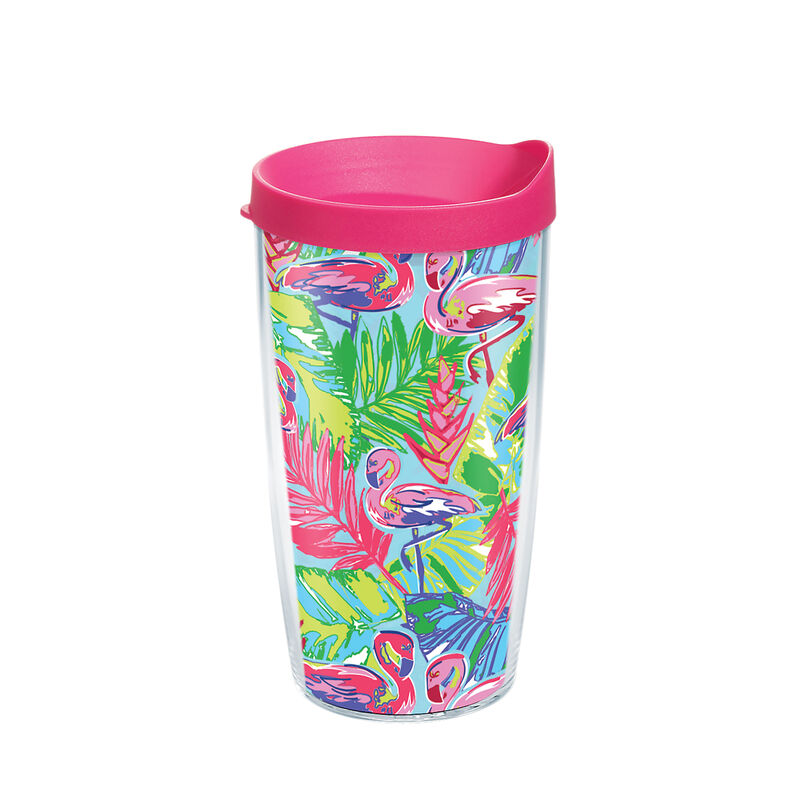 16 oz. Bright Flamingo Tumbler with Lid