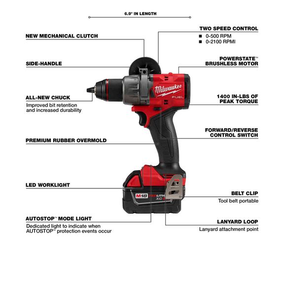 M18 FUEL&trade;  1/2" Hammer Drill/Driver image number 1