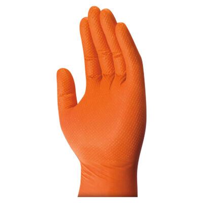 8 Mil Super Duty Orange Nitrile Disposable Gloves, Large, 100-Pack