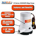 SEAFLO 01-Series 2000 GPH 24V Submersible Bilge Pump image number 5