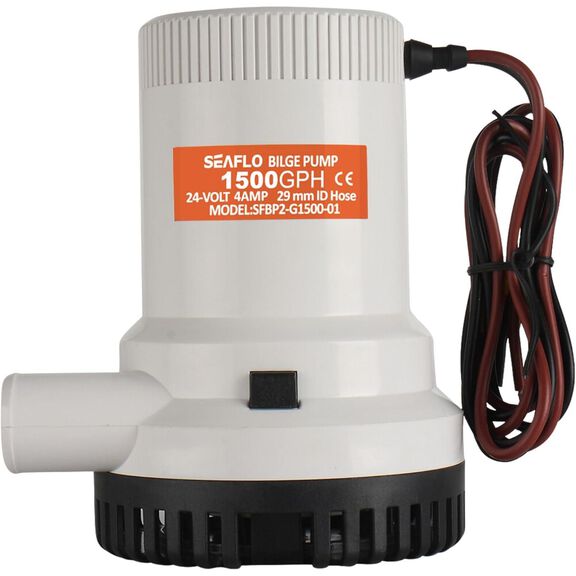 SEAFLO 01 Series 1500 GPH Bilge Pump 12V Submersible Marine Pump with Anti-Airlock Protection image number 1