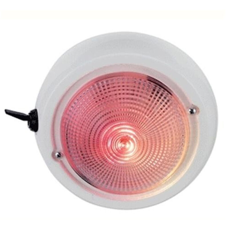 Exterior Surface-Mount Dome Light with Red & White Bulbs image number 0
