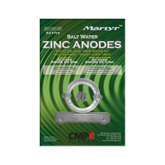 Zinc Anode Kit for Volvo 280 Dual Prop Engine image number 0