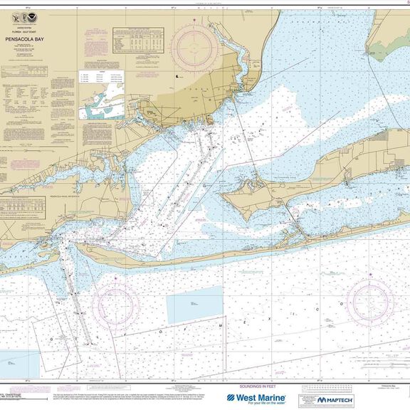Maptech&reg; NOAA Recreational Waterproof Chart-Pensacola Bay, 11383 image number 0