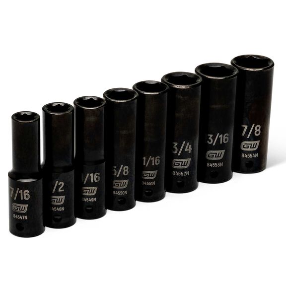 8-Piece Impact SAE Deep Socket Set image number 0