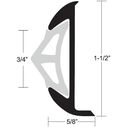 Aluminum Rub Rail  1 1/2"H x 5/8"W x 12'L, #8 Screws image number 0