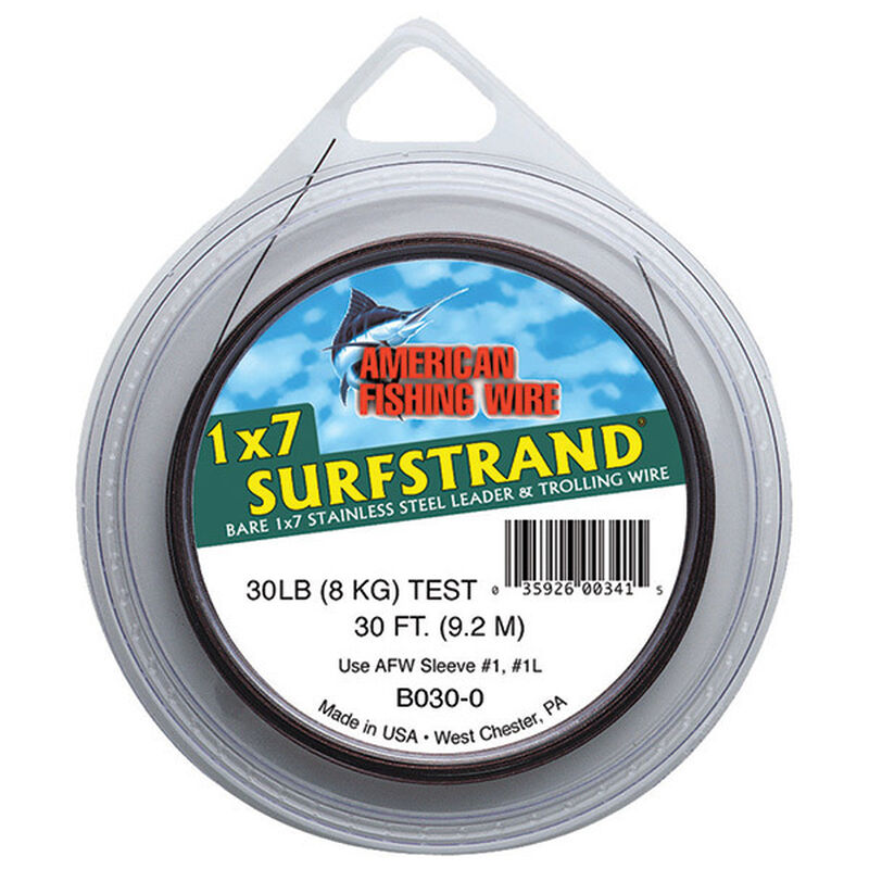 30' Surfstrand Bare Stainless Wire Leader Material, B0300 West Marine
