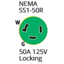 Marinco 50 Foot EEL Shore Power Cord Set, 50 Amp, 125V, Yellow image number 1