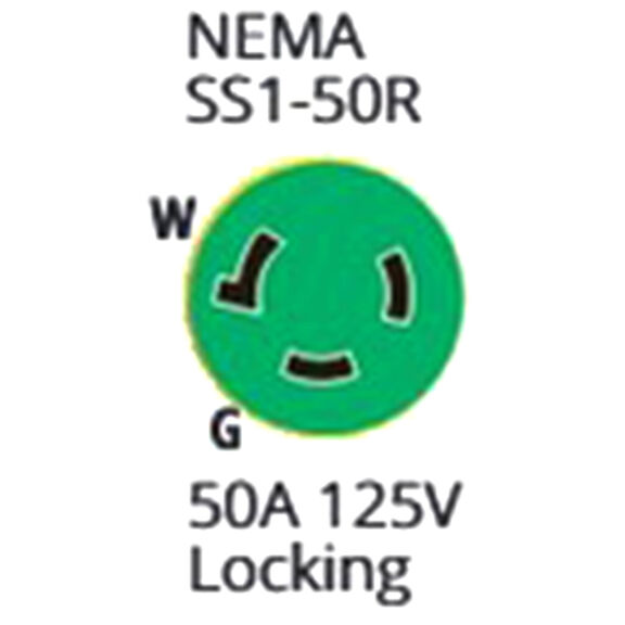 Marinco 50 Foot EEL Shore Power Cord Set, 50 Amp, 125V, Yellow image number 1