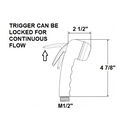 Euro Straight Sprayer Handle, White image number 1