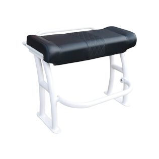 Pro Series Leaning Post, White Frame, Grab Rail, Black Upholstery