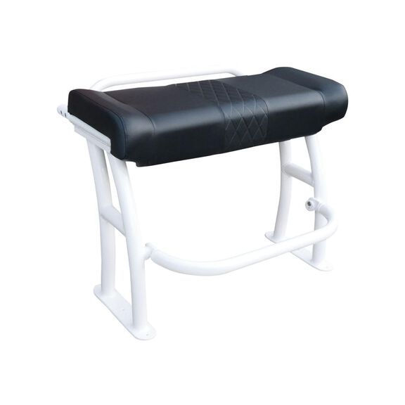 Pro Series Leaning Post, White Frame, Grab Rail, Black Upholstery image number 0