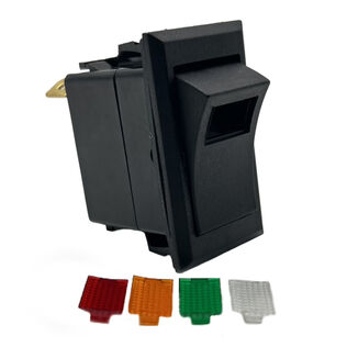 Rocker Switch, One LED and 4 LED Covers, Off/On, SPST