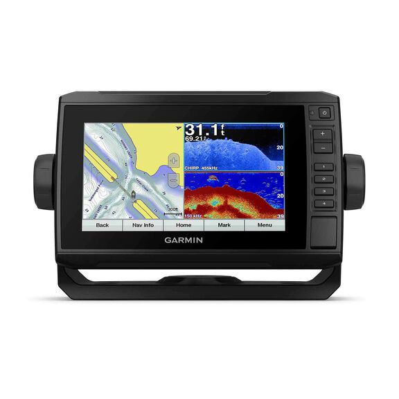 ECHOMAP&trade; Plus 73cv Chartplotter GPS Combo with CV22HW-TM Transom Mount Transducer and LakeVu HD Inland Charts image number 0