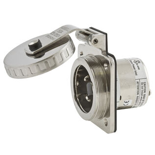 Hubbell Marine Hull Inlet , 50A 125/250V, Stainless Steel