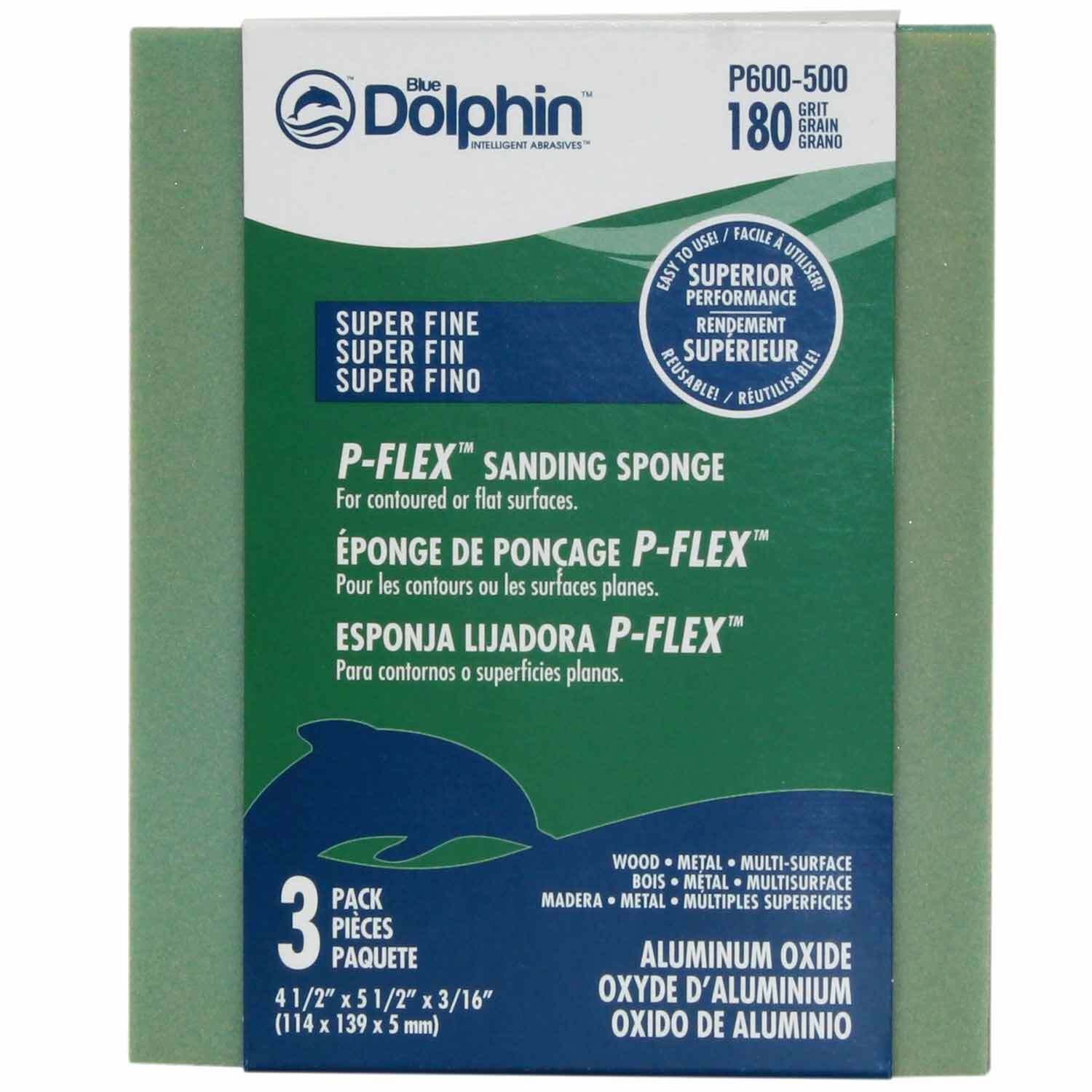 P-FLEX Sanding Sponge, 180 Grit, 3-Pack