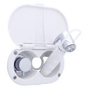 Aidack Transom Shower Hot/Cold Mixer, Arctic White Cup & Lid, Hammer-Head Arctic White Sprayer, 6' Stainless Steel Hose, Chrome Aidack Handle image number 1