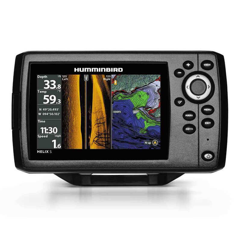 Helix 5 CHIRP SI GPS G2 Fishfinder/Chartplotter Combo with Transom Mount Transducer and UniMap Charts image number 0