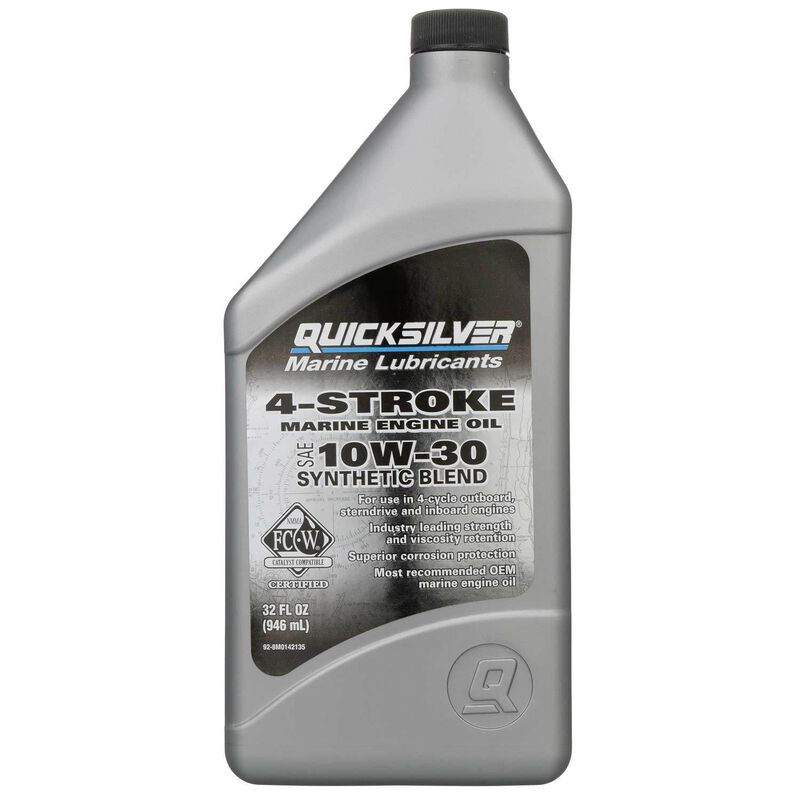 10W30 Synthetic Blend 4-Stroke Outboard Oil, Quart image number null