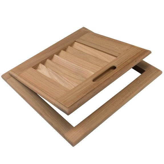 Right Hand Teak Louvered Door & Frame, 12" x 12" image number 3
